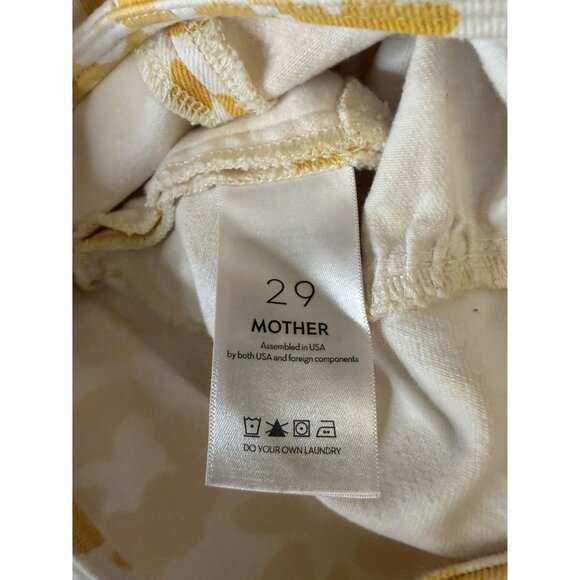 MOTHER The Ruffle Leopard Print Mini Denim Skirt Yellow Size 29 NEW $198 [jb] - Picture 7 of 11